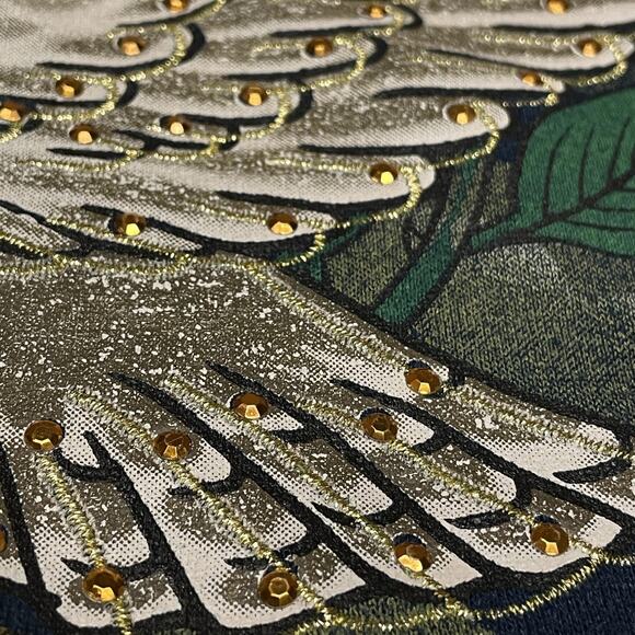 Avirex Hoodie Mens XL Blue Full Zip Graphic Eagle Rose Rhinestone Embellished - Picture 5 of 14